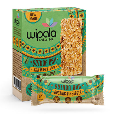 Wipala Andean Bar Variety Mix of Pineapple, Raw Cacao, Banana | Healthy Energy Bar with Organic Quinoa and Andean Lupin, Vegan, Gluten Free, and Non-GMO| 12 Pack - Everglobe Specialty Products
