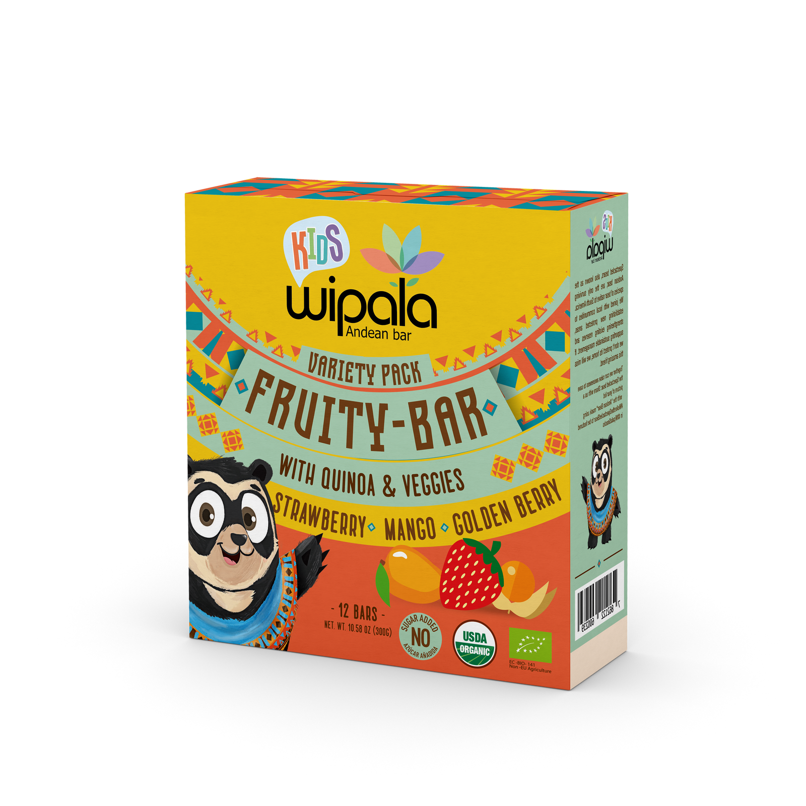 Wipala Kids Fruity Bar with No sugar added and USDA Organic Certified | 12 Count - Everglobe Specialty Products