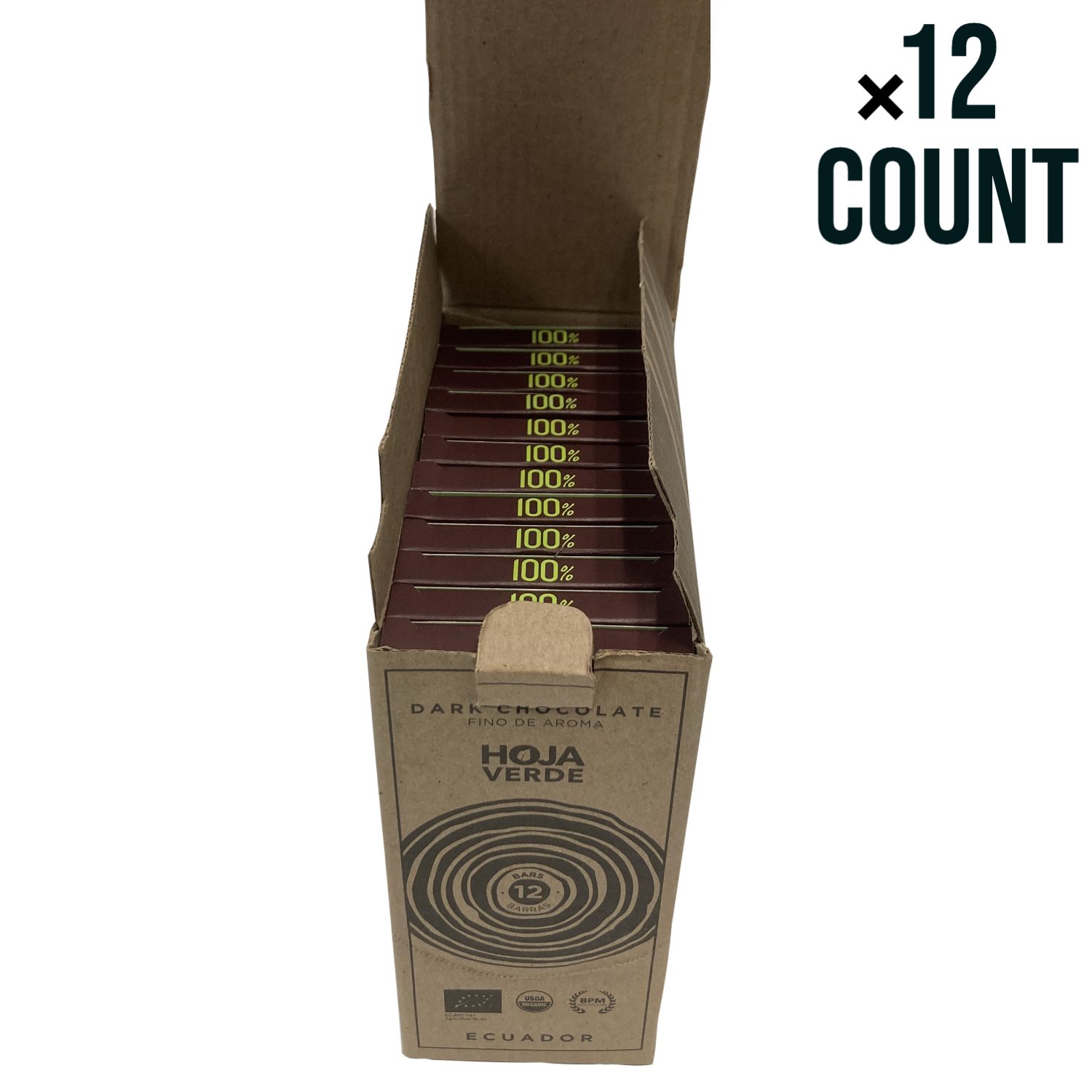 Organic Hoja Verde Organic Dark Chocolate | 3 Pack, Gluten Free, Non-GMO, Vegan | 1.76 oz - Everglobe Corporation