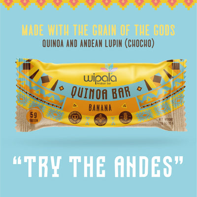 Wipala Banana Flavored Andean Bar | Display Box of 12 bars - Everglobe Corporation