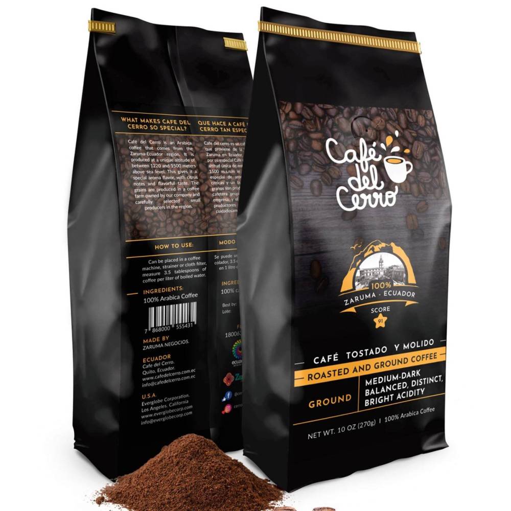 Cafe del Cerro | Arabica coffee from Ecuador | Roasted and Ground Coffee - Everglobe Corporation